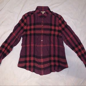 Vintage Plaid Burberry Button Down Shirt